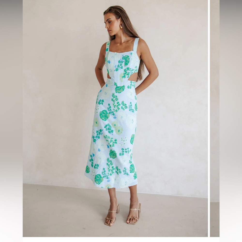 SABO Feliz Midi Dress - Corsage Blue